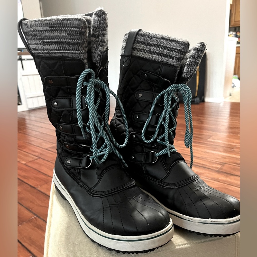 Totes Glenda Black winter boots women’s size 11